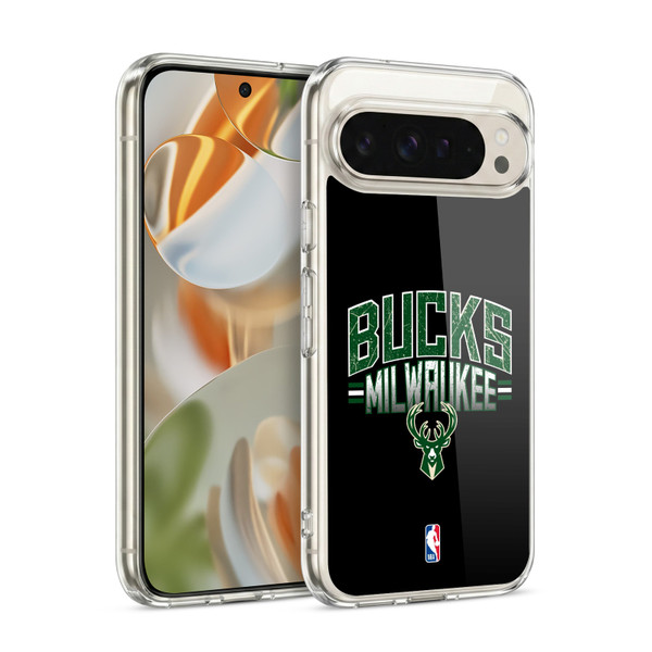 NBA Milwaukee Bucks Logo Black Soft Gel Case for Google Pixel 9 / Pixel 9 Pro