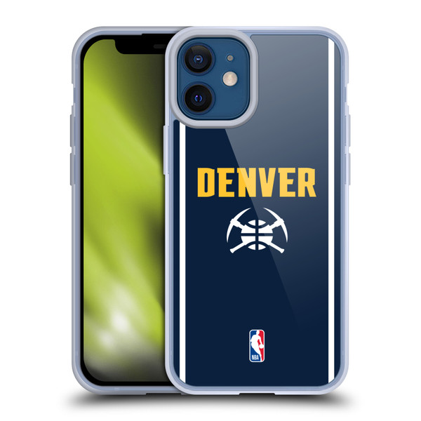 NBA Denver Nuggets Logo Midnight Blue Design Soft Gel Case for Apple iPhone 12 Mini & MagSafe