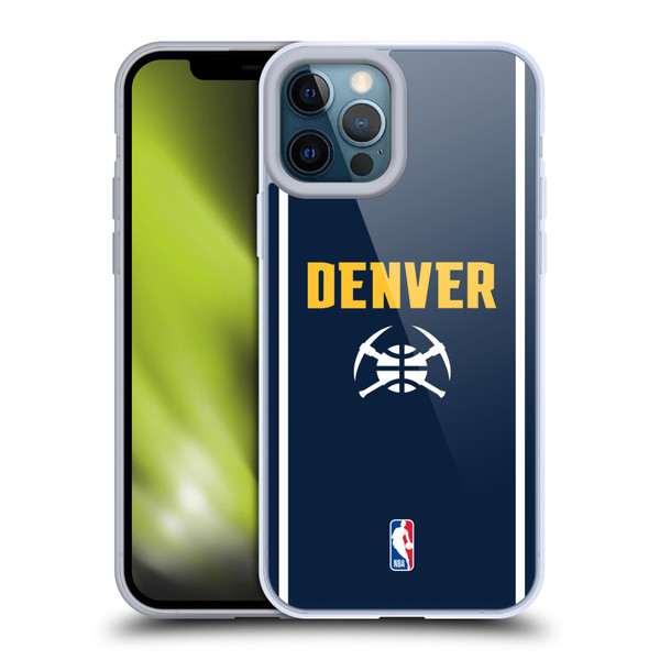 NBA Denver Nuggets Logo Midnight Blue Design Soft Gel Case for Apple iPhone 12 Pro Max & MagSafe