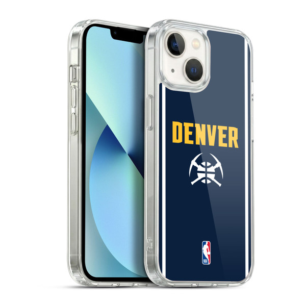 NBA Denver Nuggets Logo Midnight Blue Design Soft Gel Case for Apple iPhone 13
