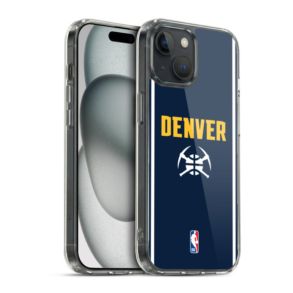 NBA Denver Nuggets Logo Midnight Blue Design Soft Gel Case for Apple iPhone 15 & MagSafe