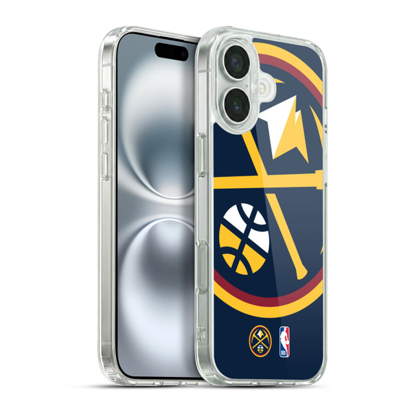 NBA Denver Nuggets Logo Oversized Soft Gel Case for Apple iPhone 16 Plus & MagSafe