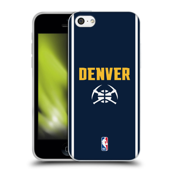 NBA Denver Nuggets Logo Midnight Blue Design Soft Gel Case for Apple iPhone 5c