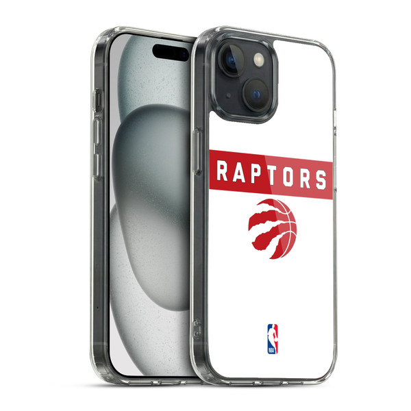 NBA Toronto Raptors Logo White Design Soft Gel Case for Apple iPhone 15 & MagSafe