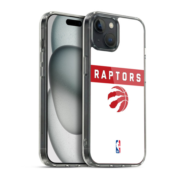 NBA Toronto Raptors Logo White Design Soft Gel Case for Apple iPhone 15 Plus & MagSafe