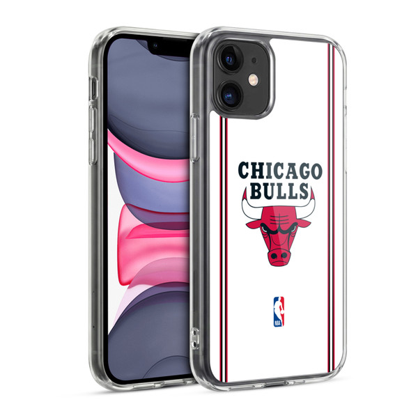 NBA Chicago Bulls Logo White Design Soft Gel Case for Apple iPhone 11