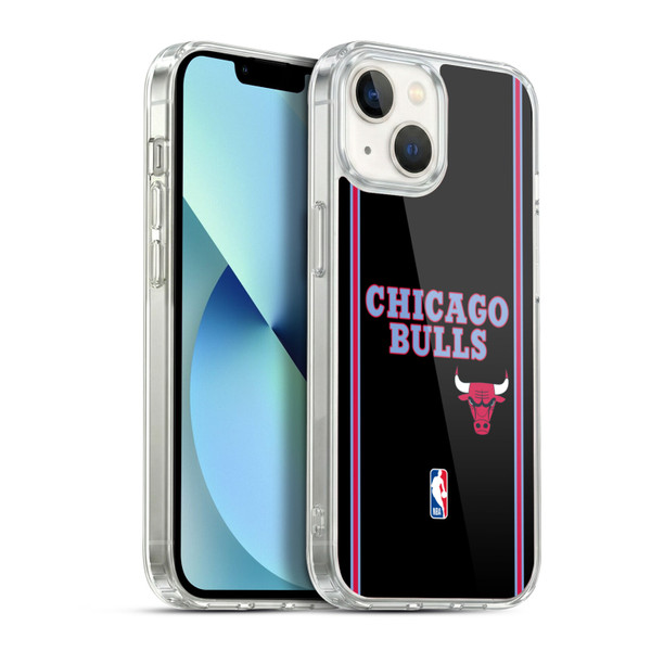 NBA Chicago Bulls Logo Black City Design Soft Gel Case for Apple iPhone 13
