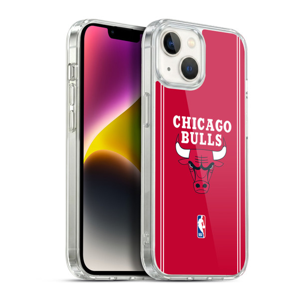 NBA Chicago Bulls Logo Red Design Soft Gel Case for Apple iPhone 14
