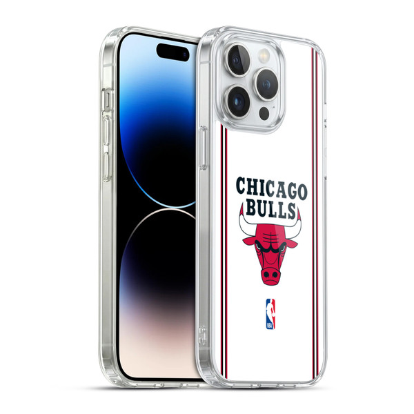 NBA Chicago Bulls Logo White Design Soft Gel Case for Apple iPhone 14 Pro Max & MagSafe