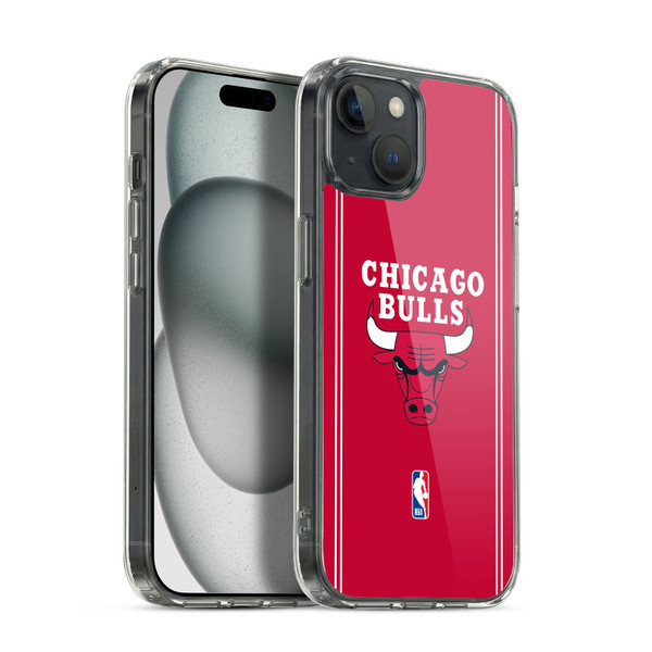 NBA Chicago Bulls Logo Red Design Soft Gel Case for Apple iPhone 15 Plus & MagSafe