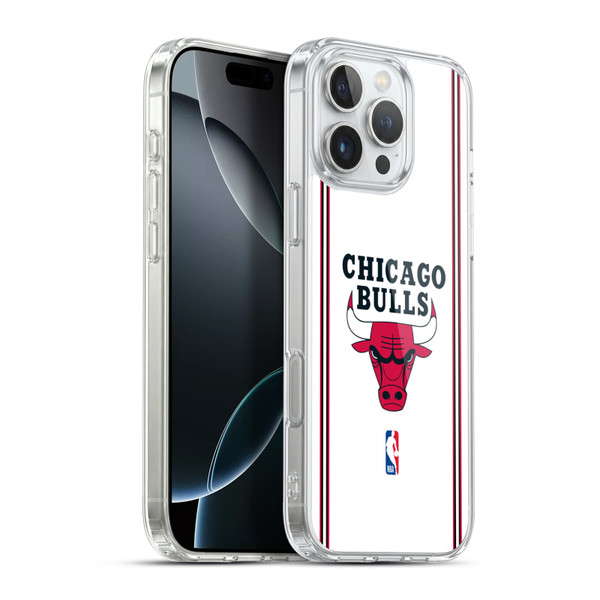NBA Chicago Bulls Logo White Design Soft Gel Case for Apple iPhone 16 Pro Max & MagSafe