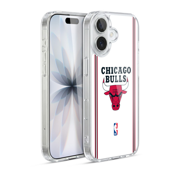 NBA Chicago Bulls Logo White Design Soft Gel Case for Apple iPhone 17