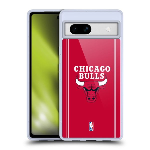 NBA Chicago Bulls Logo Red Design Soft Gel Case for Google Pixel 7a