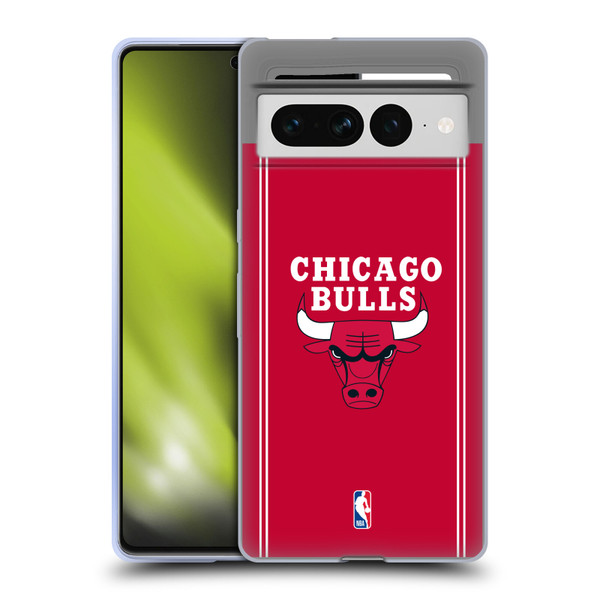 NBA Chicago Bulls Logo Red Design Soft Gel Case for Google Pixel 7 Pro
