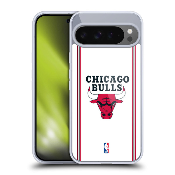 NBA Chicago Bulls Logo White Design Soft Gel Case for Google Pixel 9 Pro XL