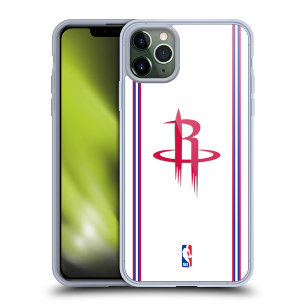 NBA Houston Rockets Logo White Design Soft Gel Case for Apple iPhone 11 Pro Max & MagSafe