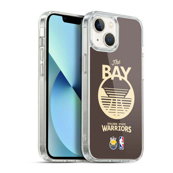 NBA Golden State Warriors Logo Brown Design Soft Gel Case for Apple iPhone 13
