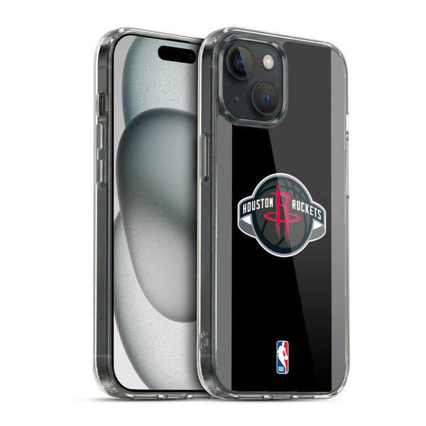 NBA Houston Rockets Logo Black Design Soft Gel Case for Apple iPhone 15 & MagSafe