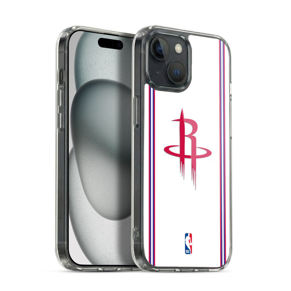 NBA Houston Rockets Logo White Design Soft Gel Case for Apple iPhone 15 & MagSafe