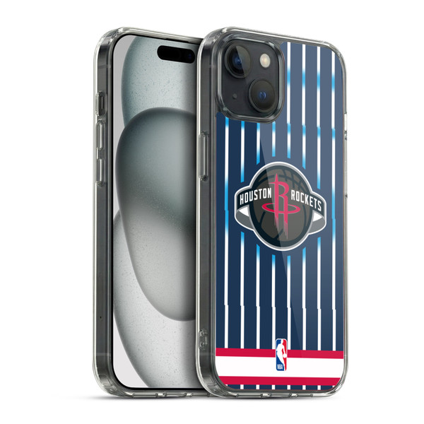 NBA Houston Rockets Logo Retro Design Soft Gel Case for Apple iPhone 15 Plus & MagSafe