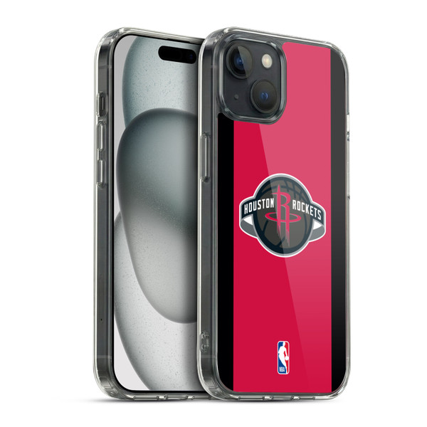 NBA Houston Rockets Logo Red Design Soft Gel Case for Apple iPhone 15 Plus & MagSafe