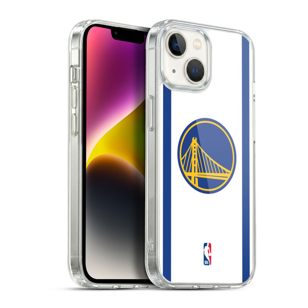 NBA Golden State Warriors Logo White Design Soft Gel Case for Apple iPhone 14