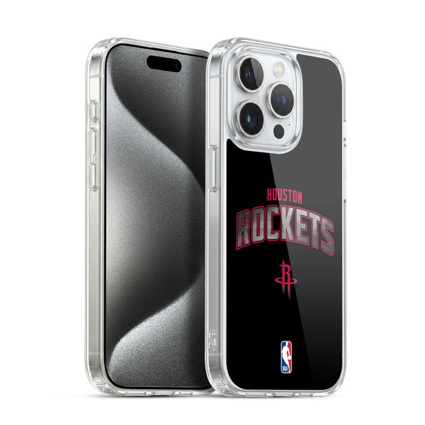 NBA Houston Rockets Logo Black Soft Gel Case for Apple iPhone 15 Pro & MagSafe