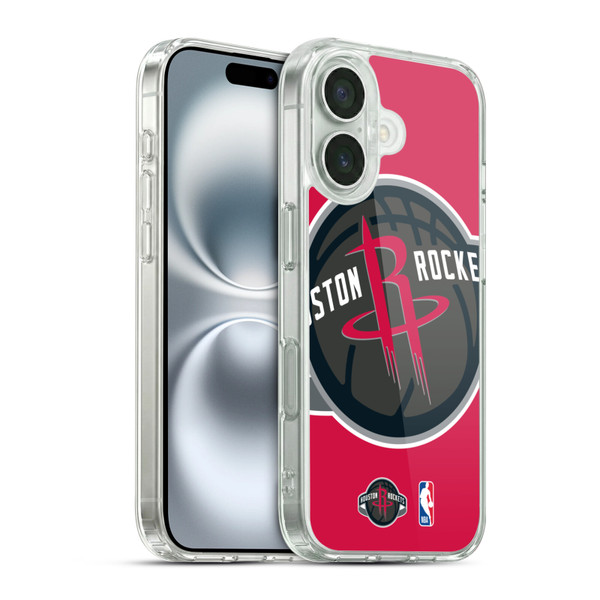NBA Houston Rockets Logo Oversized Soft Gel Case for Apple iPhone 16 & MagSafe