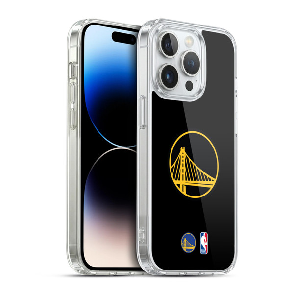 NBA Golden State Warriors Logo Black Design Soft Gel Case for Apple iPhone 14 Pro & MagSafe