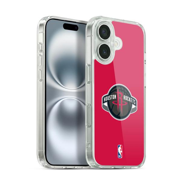 NBA Houston Rockets Logo Red Soft Gel Case for Apple iPhone 16 & MagSafe