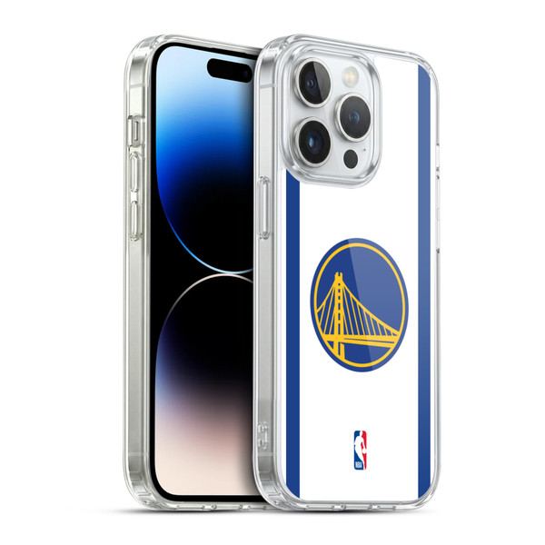 NBA Golden State Warriors Logo White Design Soft Gel Case for Apple iPhone 14 Pro & MagSafe