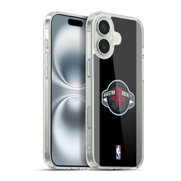 NBA Houston Rockets Logo Black Design Soft Gel Case for Apple iPhone 16 Plus & MagSafe