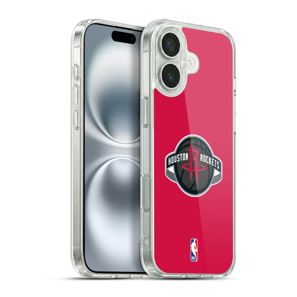 NBA Houston Rockets Logo Red Soft Gel Case for Apple iPhone 16 Plus & MagSafe