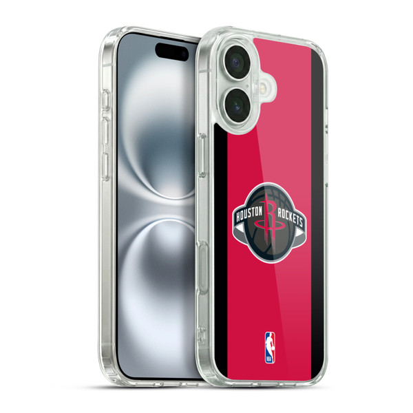 NBA Houston Rockets Logo Red Design Soft Gel Case for Apple iPhone 16 Plus & MagSafe
