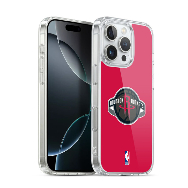 NBA Houston Rockets Logo Red Soft Gel Case for Apple iPhone 16 Pro & MagSafe