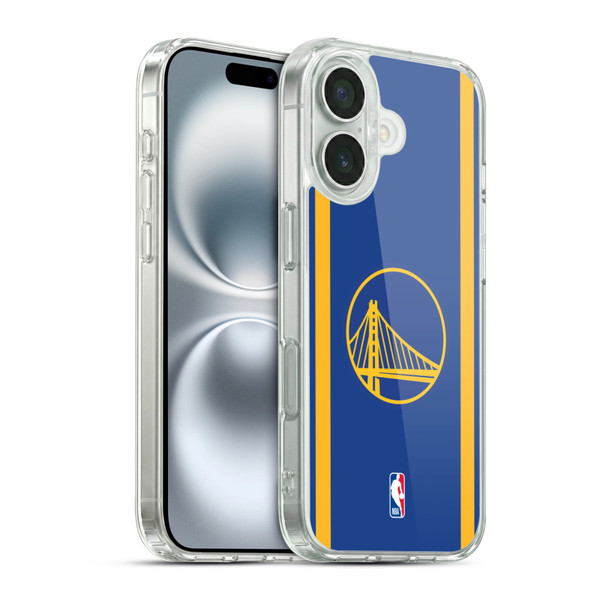 NBA Golden State Warriors Logo Blue Design Soft Gel Case for Apple iPhone 16 & MagSafe