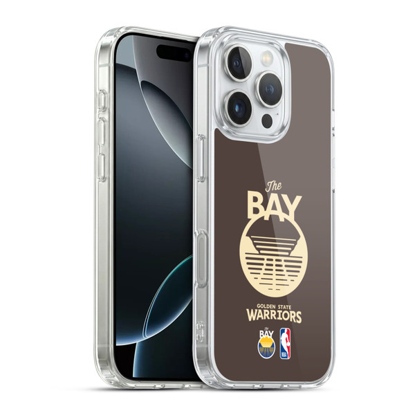 NBA Golden State Warriors Logo Brown Design Soft Gel Case for Apple iPhone 16 Pro & MagSafe