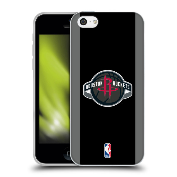 NBA Houston Rockets Logo Black Design Soft Gel Case for Apple iPhone 5c