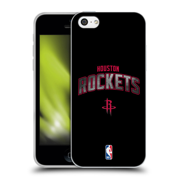 NBA Houston Rockets Logo Black Soft Gel Case for Apple iPhone 5c