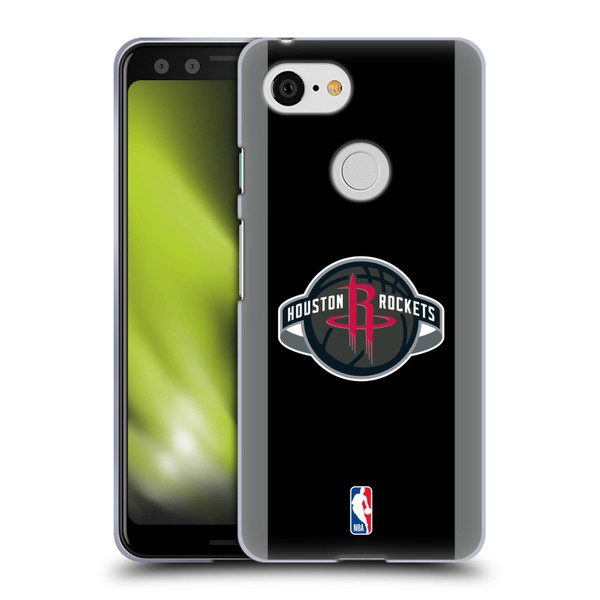 NBA Houston Rockets Logo Black Design Soft Gel Case for Google Pixel 3
