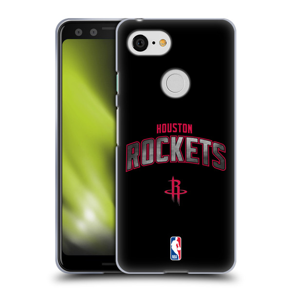 NBA Houston Rockets Logo Black Soft Gel Case for Google Pixel 3