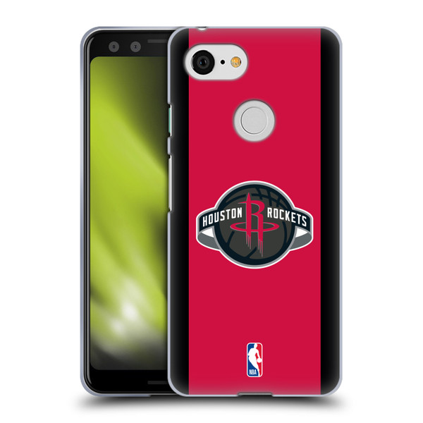 NBA Houston Rockets Logo Red Design Soft Gel Case for Google Pixel 3