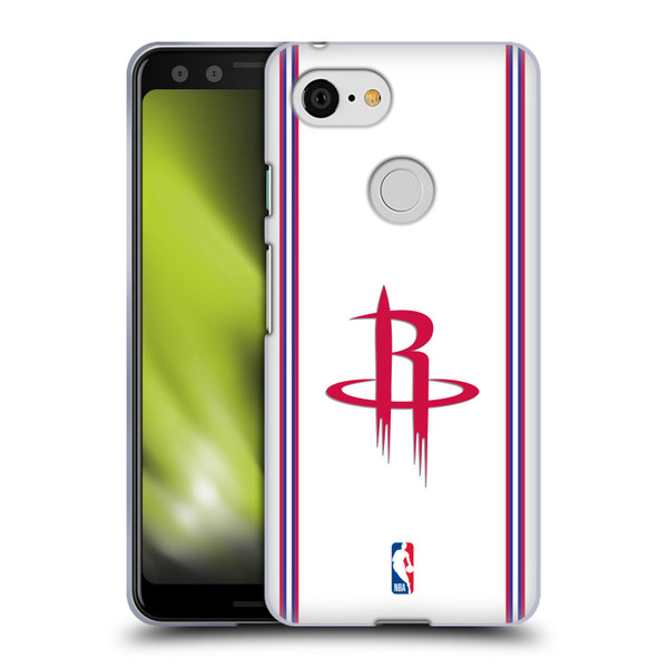 NBA Houston Rockets Logo White Design Soft Gel Case for Google Pixel 3