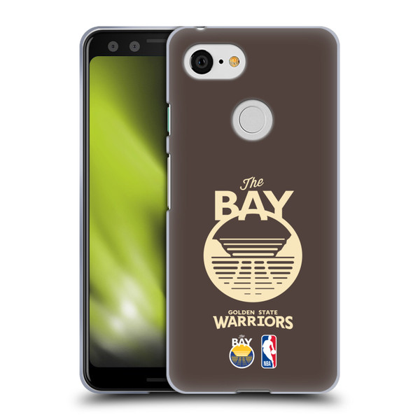 NBA Golden State Warriors Logo Brown Design Soft Gel Case for Google Pixel 3