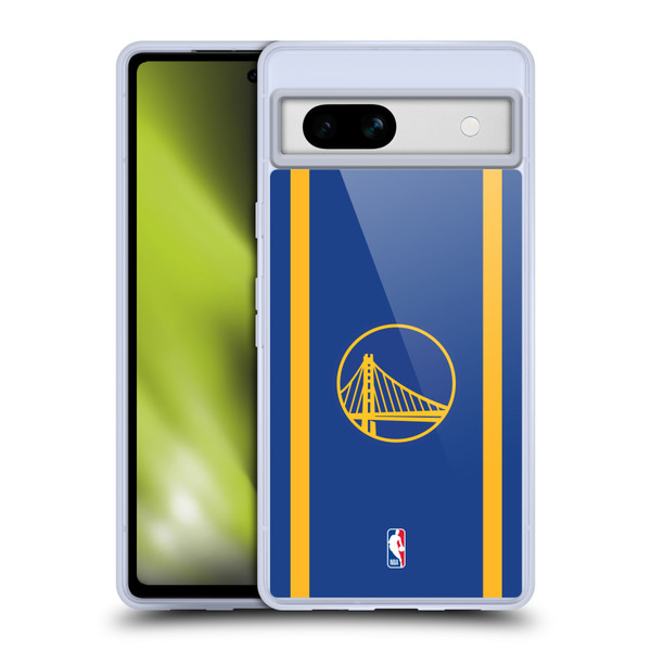 NBA Golden State Warriors Logo Blue Design Soft Gel Case for Google Pixel 7a