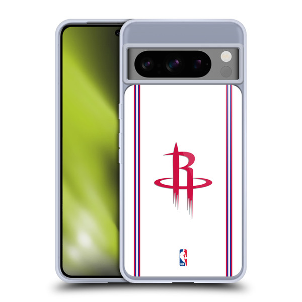 NBA Houston Rockets Logo White Design Soft Gel Case for Google Pixel 8 Pro