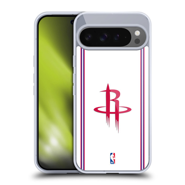 NBA Houston Rockets Logo White Design Soft Gel Case for Google Pixel 9 Pro XL