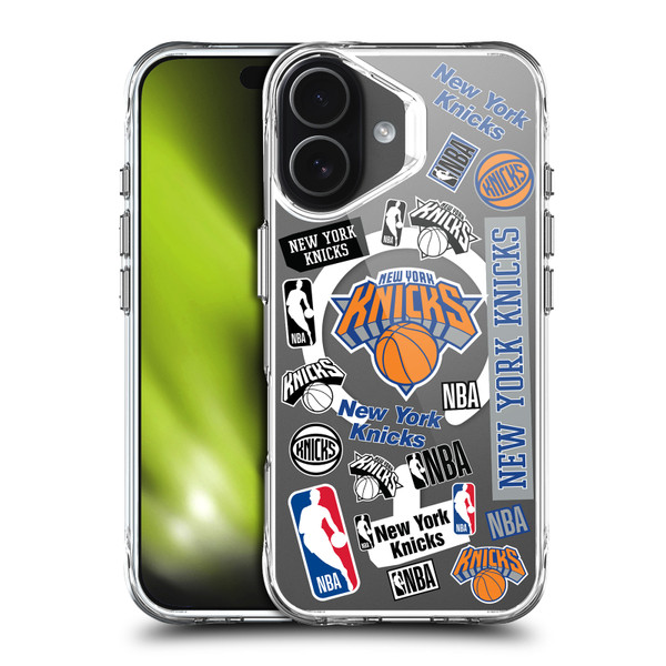 NBA New York Knicks Sticker Collage Print SHOCKPROOF BUMPER CASE COMPATIBLE WITH Apple iPhone 17 & MAGSAFE