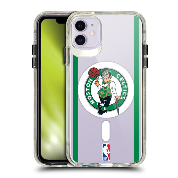 NBA Boston Celtics Logo Black Green Design Text SHOCKPROOF BUMPER CASE COMPATIBLE WITH Apple iPhone 11 & MAGSAFE