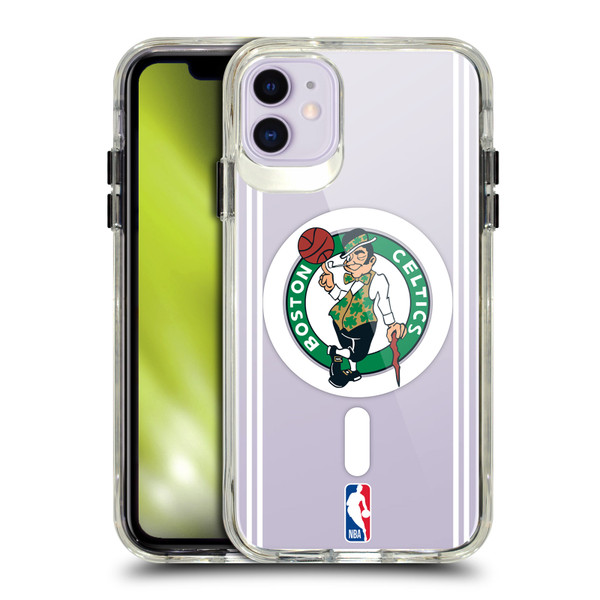 NBA Boston Celtics Logo Green Design Text SHOCKPROOF BUMPER CASE COMPATIBLE WITH Apple iPhone 11 & MAGSAFE